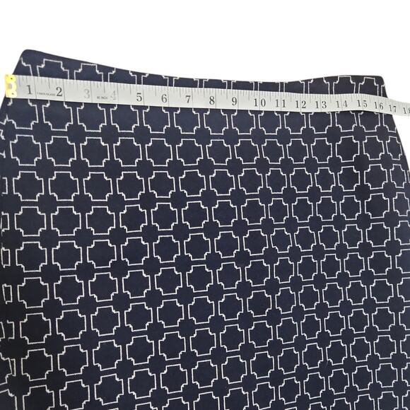 Talbots Navy and White Pencil Skirt Back Zipper Size 10 - Picture 3 of 8